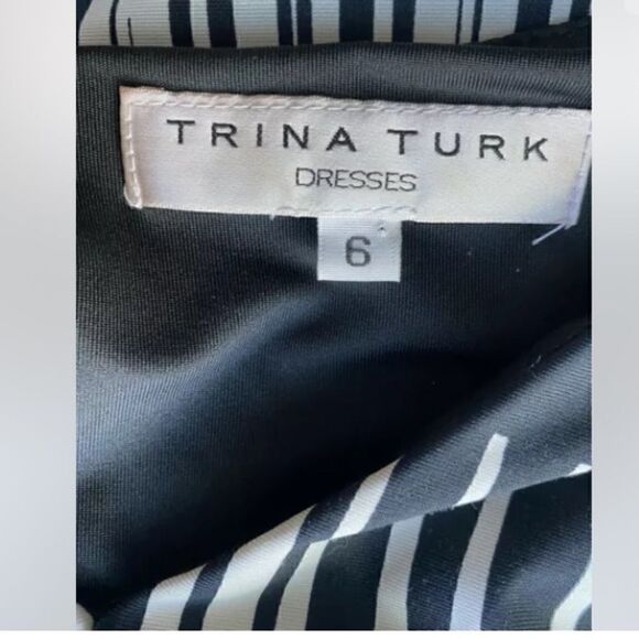 Trina Turk Womens Red And Black Stripe Dress - Picture 4 of 7